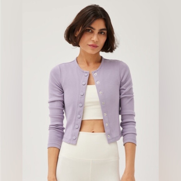 Outdoor Voices Sweaters - NWT Outdoor Voices CozyRib Cropped Cardigan Earl Grey